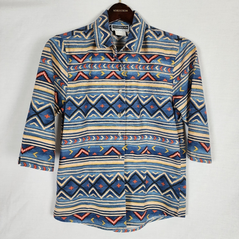 Panhandle Slim Blue Women's Western Shirt (S)
